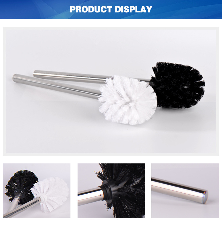 Long Handle Toilet Scrubber Brush and Holder Stainless Steel Professional Manufacturer Black/white Cleaning Brushes Strip