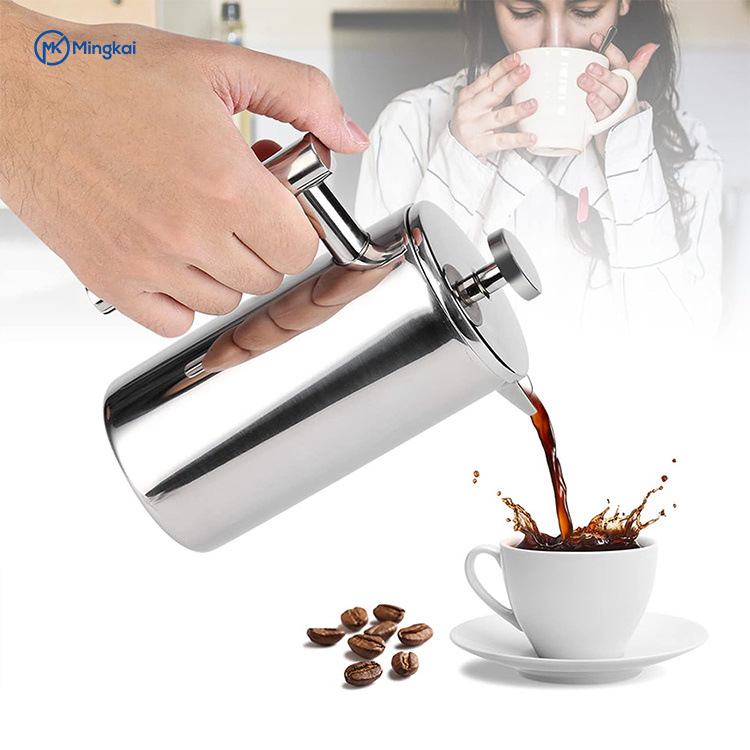 French Press Coffee machine Press metal stainless steel filtration system suitable for handcrafted coffee in the kitchen