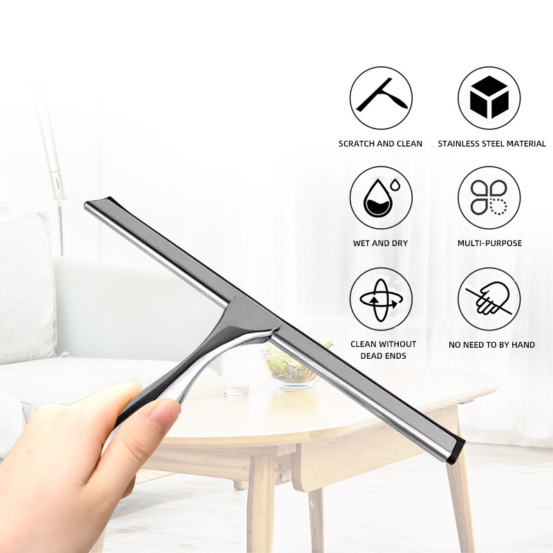 Hot Selling Stainless Steel Shower Squeegee Window Clean Wiper With Hook For Window Glass