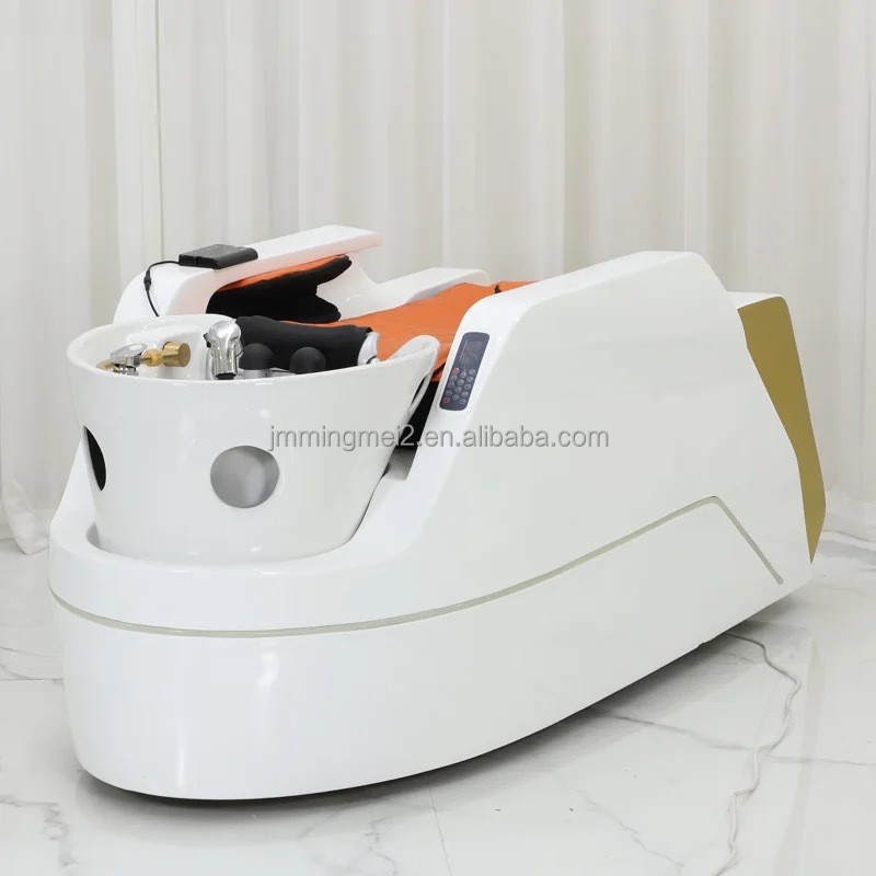 Hair salon  shampoo bed with water circulation and steamer massage  hair wash chair