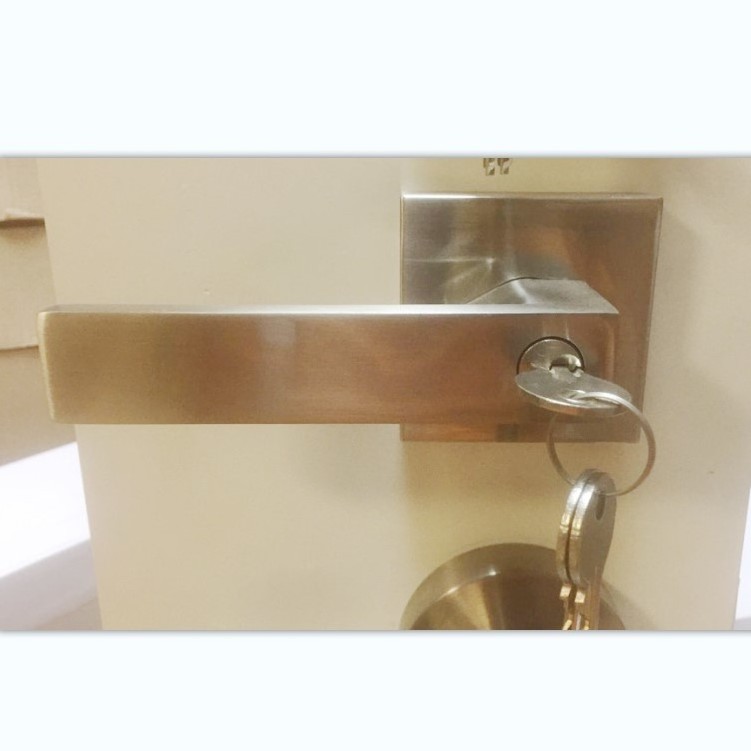 Square Entry Lever Door Handle Lock and Single Cylinder Deadbolt Lock Front Door Heavy Duty Lock With Keys