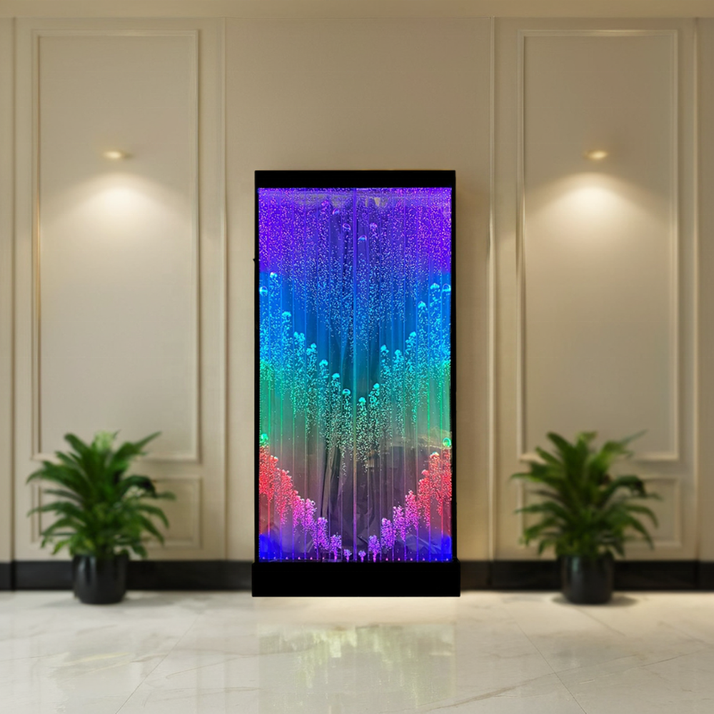 Wholesale Acrylic Screen LED Light Digital Waterfall Water Bubble Curtain Panel Room Divider