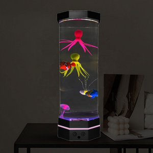 With Vibrant Rgb Color Change Light Effect Led Dreamy Jellyfish Lava Lamp Mini Octagonal Jellyfish Mood Lamp