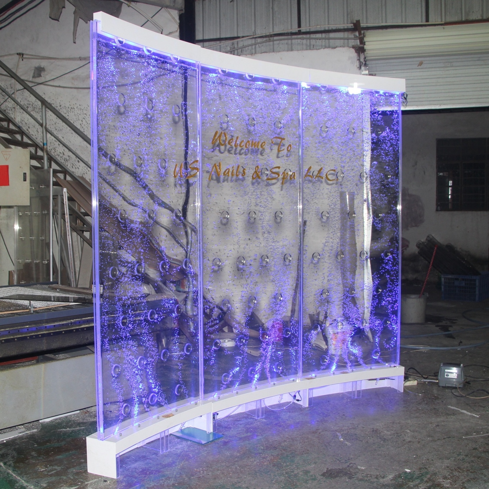 High quality glowing ocean aquarium acrylic water bubble wall panel with LED light for home & hotel decoration