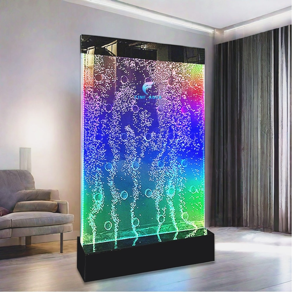 High quality glowing ocean aquarium acrylic water bubble wall panel with LED light for home & hotel decoration