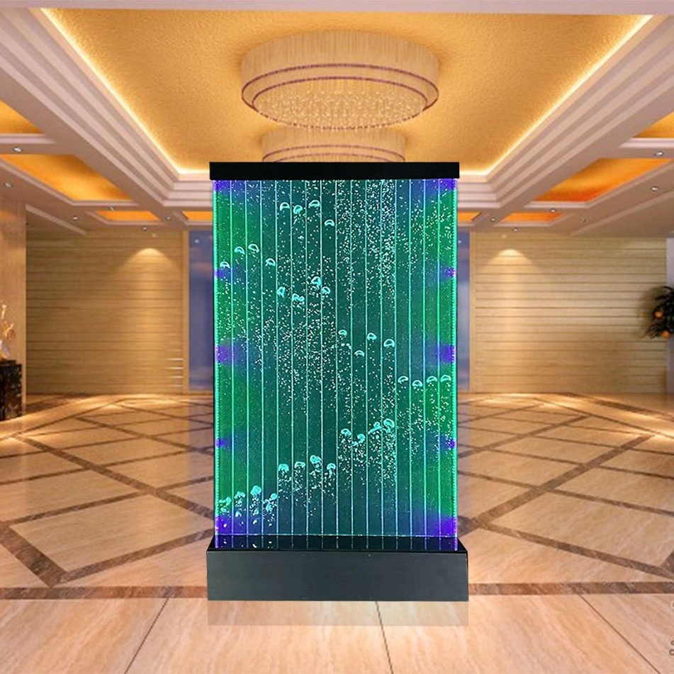 Wholesale Acrylic Screen LED Light Digital Waterfall Water Bubble Curtain Panel Room Divider