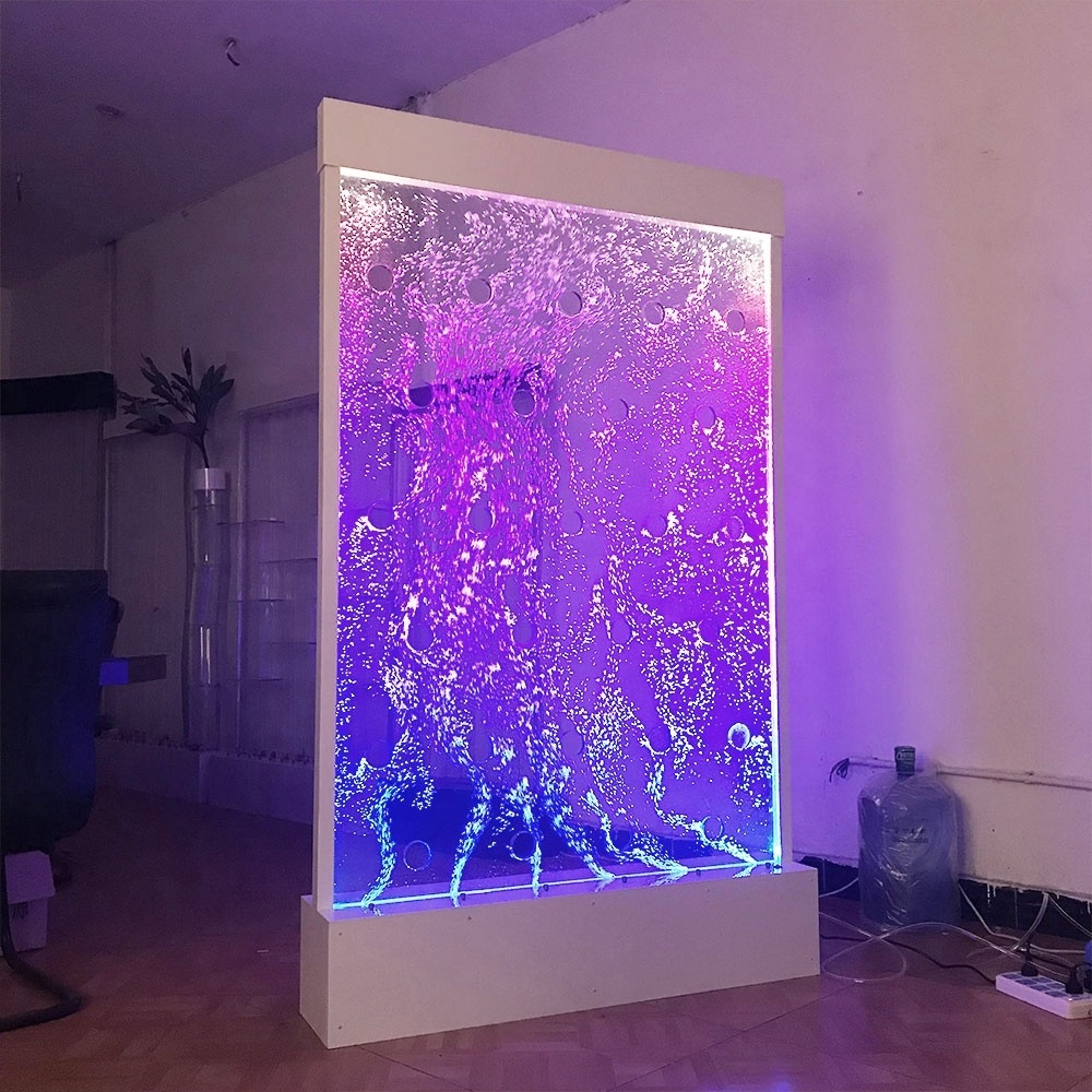 High quality glowing ocean aquarium acrylic water bubble wall panel with LED light for home & hotel decoration