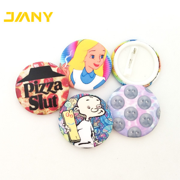 Cheap Maker Custom Making Your Own Design Cartoon Logo Metal Button Badges with Safety Pin