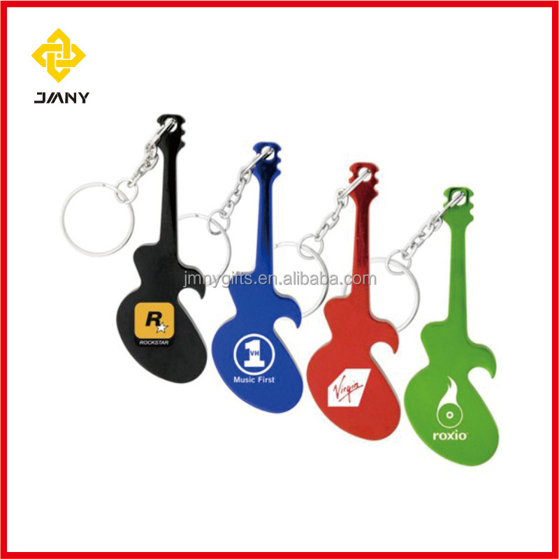 Personalized Logo Brand Music Guitar Shape Keychain Bottle Opener