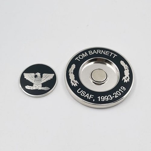 Custom Wholesale Metal 40mm Golf Logo Magnetic Ball Marker Coin Poker Chip