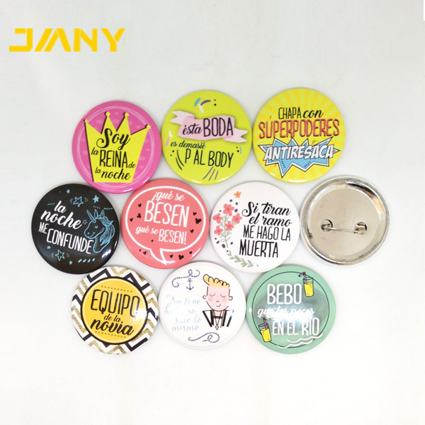 Cheap Maker Custom Making Your Own Design Cartoon Logo Metal Button Badges with Safety Pin