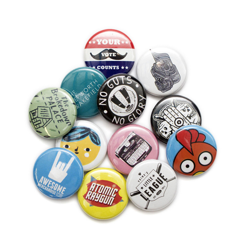 Cheap Maker Custom Making Your Own Design Cartoon Logo Metal Button Badges with Safety Pin