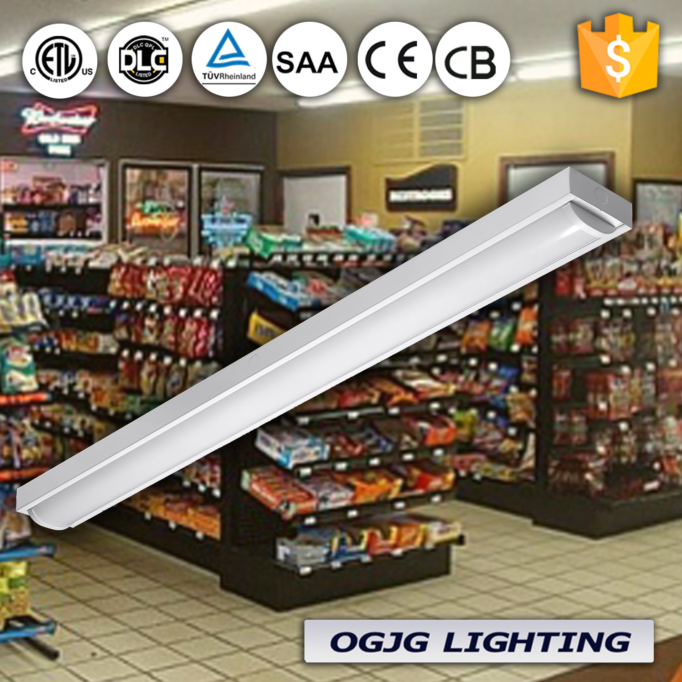 5 years warranty 20W 40W 60W 80W led batten lighting emergency battery ceiling led tube light fixture