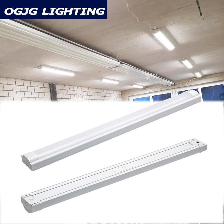 OGJG Lighting Aluminum body PC cover 2ft 4ft 5ft 3000K-6500K linear led batten light