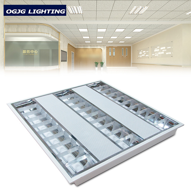 indoor recessed 60x60 fluorescent light office aluminum louver led grille light