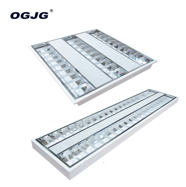 indoor recessed 60x60 fluorescent light office aluminum louver led grille light