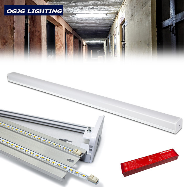 subway replaceable 2x28w led fluorescent lamp Emergency channel PC cover double tubes ceiling lighting