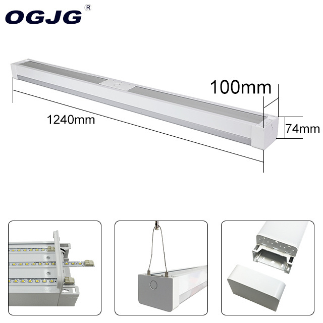 Etl indoor corridor Aluminum industrial ceiling Lighting fixture shop Hanging Pendant Linear lamp Wrap Led Batten Light