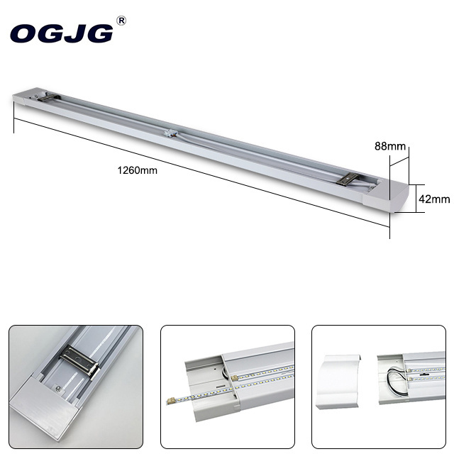 AC100-277V Supermarket Lighting 40W Flat Surface Mounted Slim Linear Lights 1.2m LED Batten Light Fixture