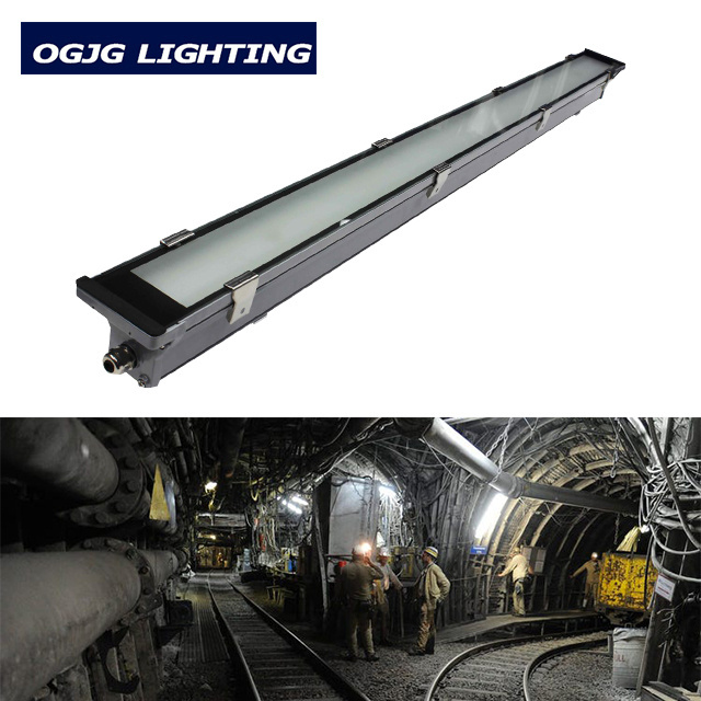 Aluminum IP67 emergency subway tunnel project water-resistant dimming tri-proof lights glass cover led vapor tight linear light