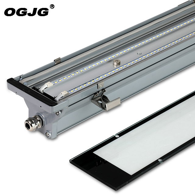 Aluminum IP67 emergency subway tunnel project water-resistant dimming tri-proof lights glass cover led vapor tight linear light