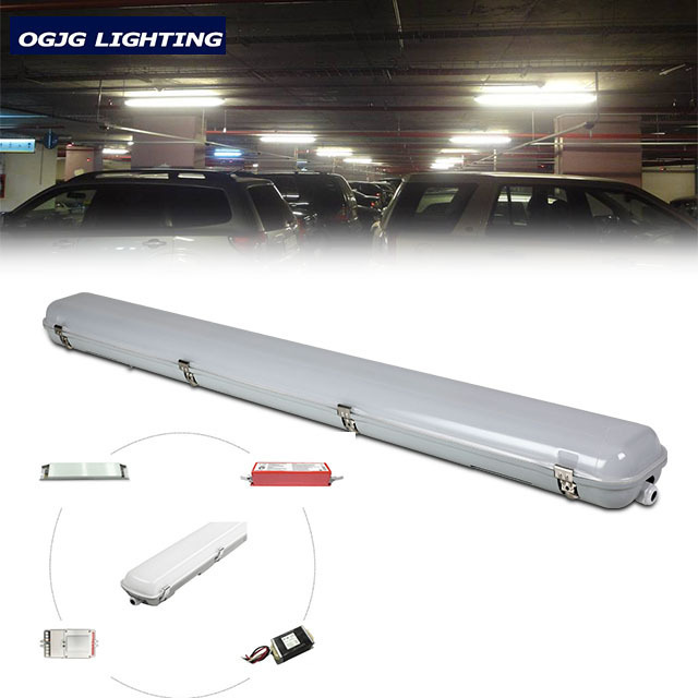 OGJG waterproof fluorescent tube lighting fixtures 120cm moisture proof led linear lamp ip66 parking lot T8 triproof light