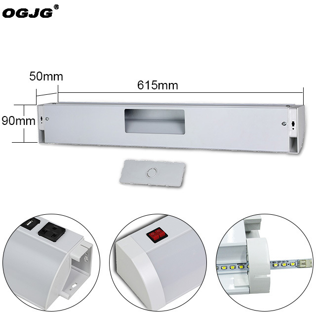 PC housing dimming led bed head wall mounted linear lights on/off switch kitchen lighting LED cabinet light