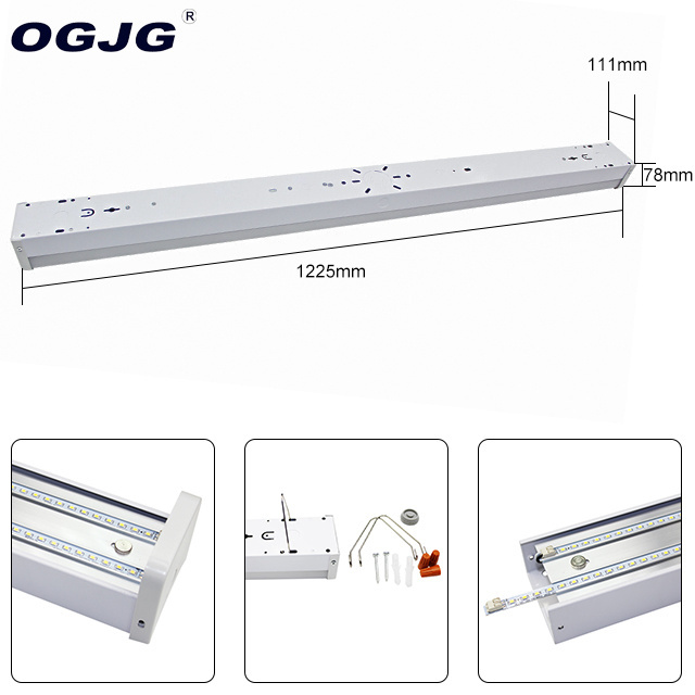 Emergency battery aluminum heatsink led lights wraparound linear batten fixture