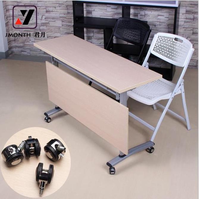 Wholesale wood office desk folding table with casters