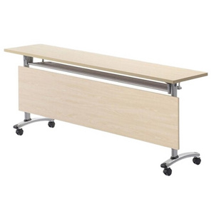 Wholesale wood office desk folding table with casters