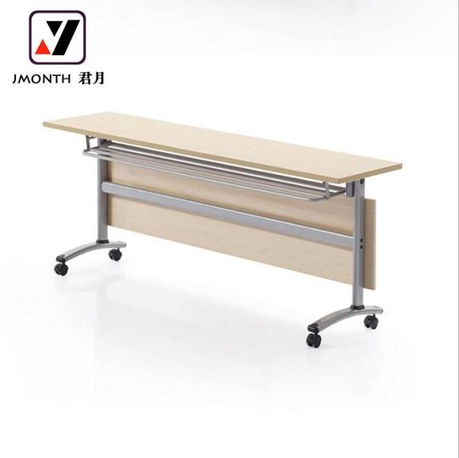 Wholesale wood office desk folding table with casters