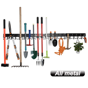 68" All Metal Garden Tool Organizer ,Adjustable Garage Wall Organizers and Storage,Heavy Duty Wall Mount Holder