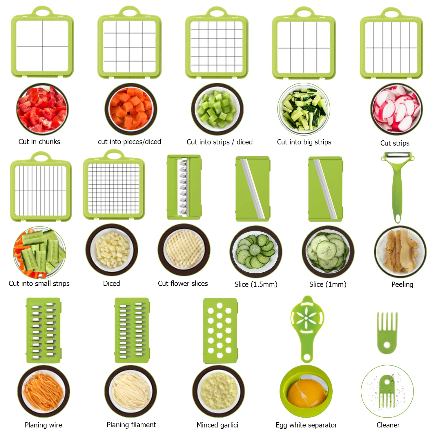 kitchen appliances and gadgets Vegetable Chopper Dicer Onion Chopper, 22 in 1 Food Chopper Fruits Cutter