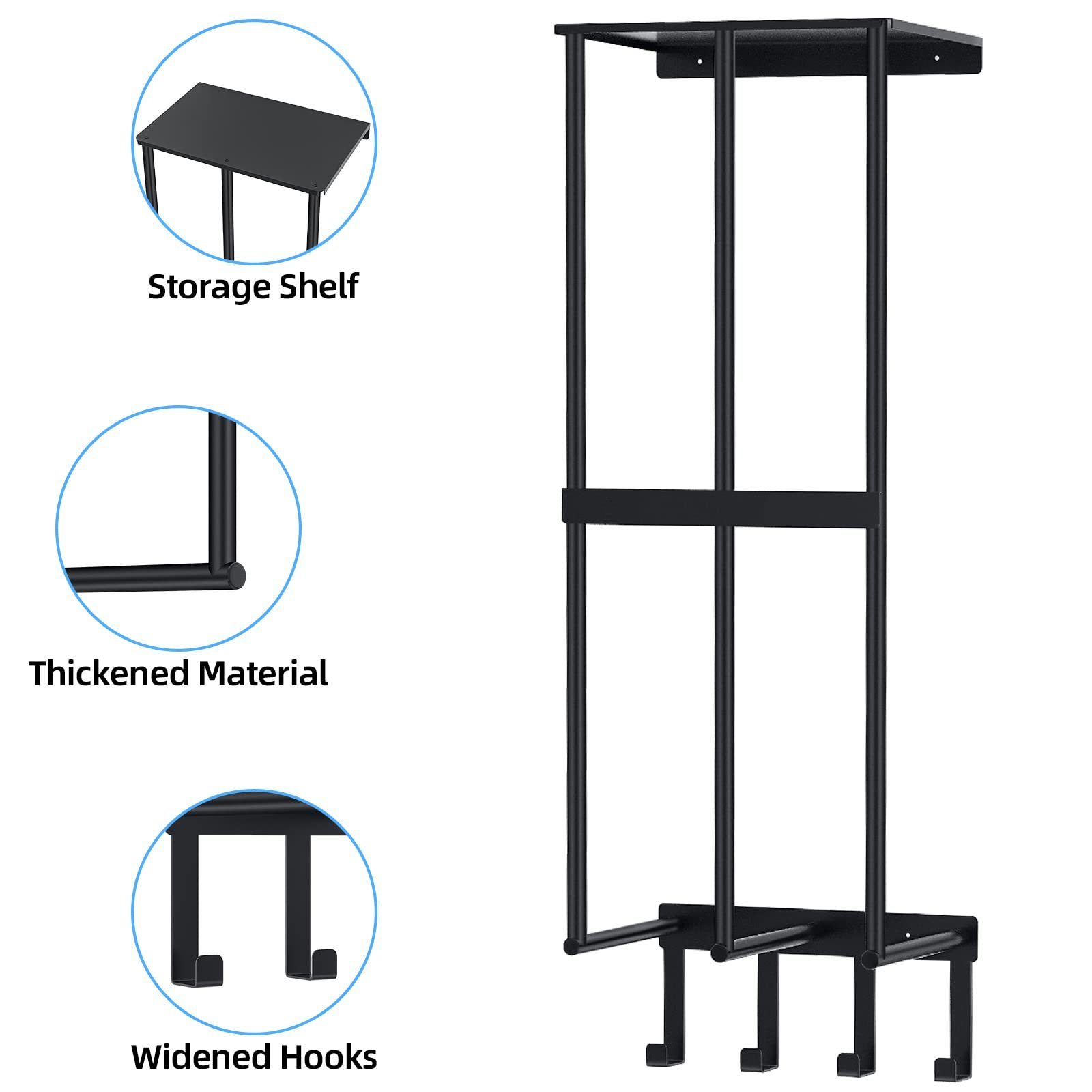 Camping Chair Wall Storage for Garage, Metal Camping Chair Wall Mount Holder with 4 Hooks, Beach Chair and Umbrella Wall Storage