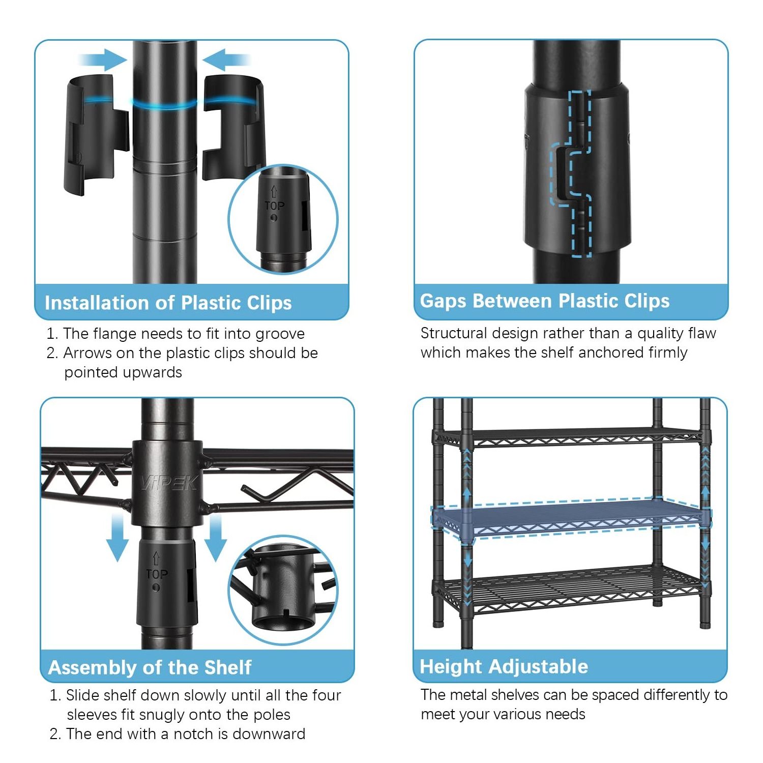 Heavy Duty Rolling Garment Rack 3 Tiers Adjustable Wire Shelving Clothes Rack with Double Rods and Side Hooks