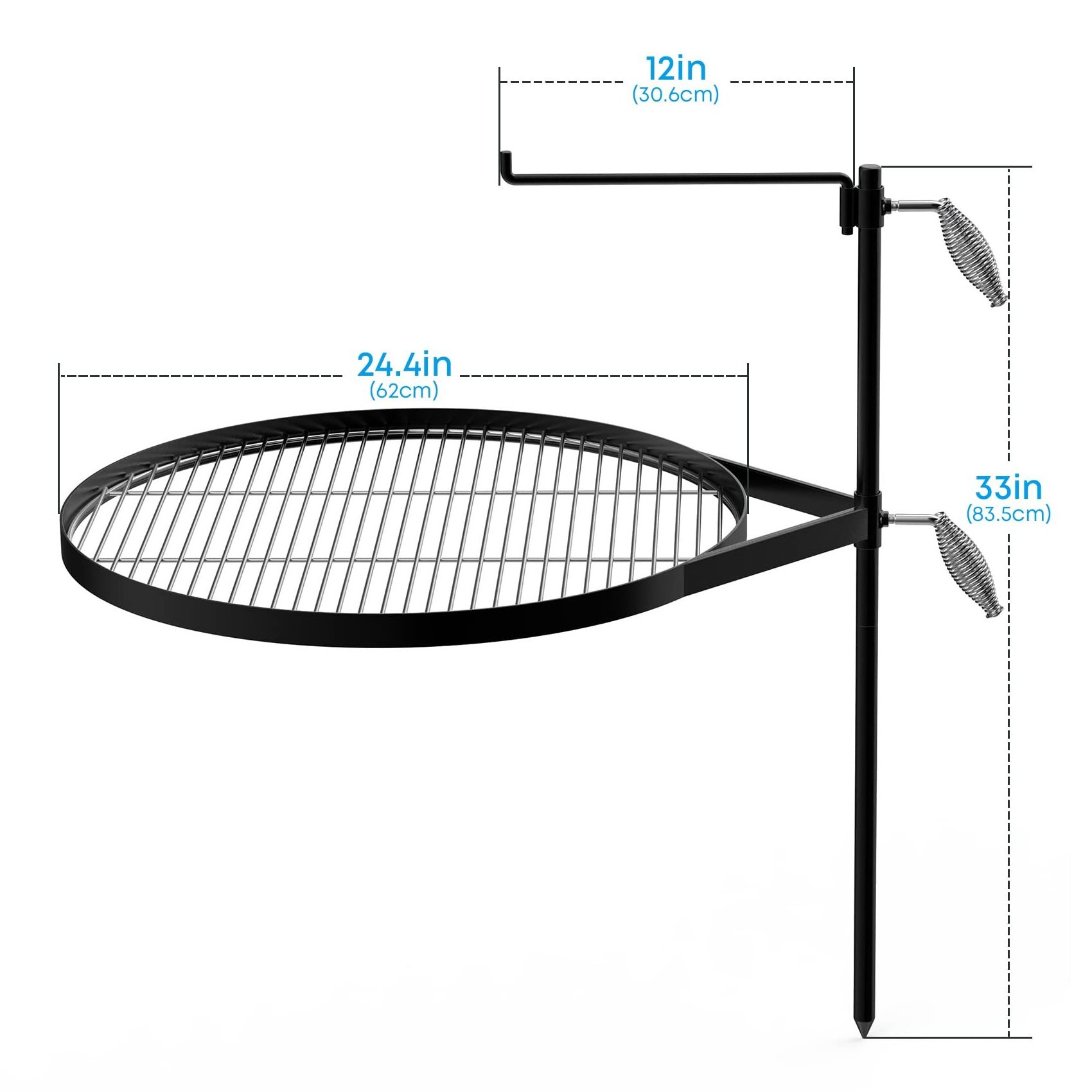 Fire Pit Campfire Grill Grate Stainless Steel Swing Cooking Stand BBQ Grill Portable Campfire Barbecue Rack Outdoor Open Fire