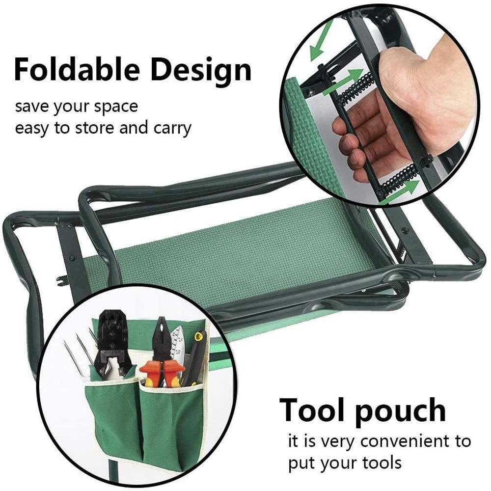 Garden Kneeler Seat with Thicken Kneeling Pad and 1 Large Tool Pouch,Protects Your Knees, Clothes from Dirt & Grass Stains