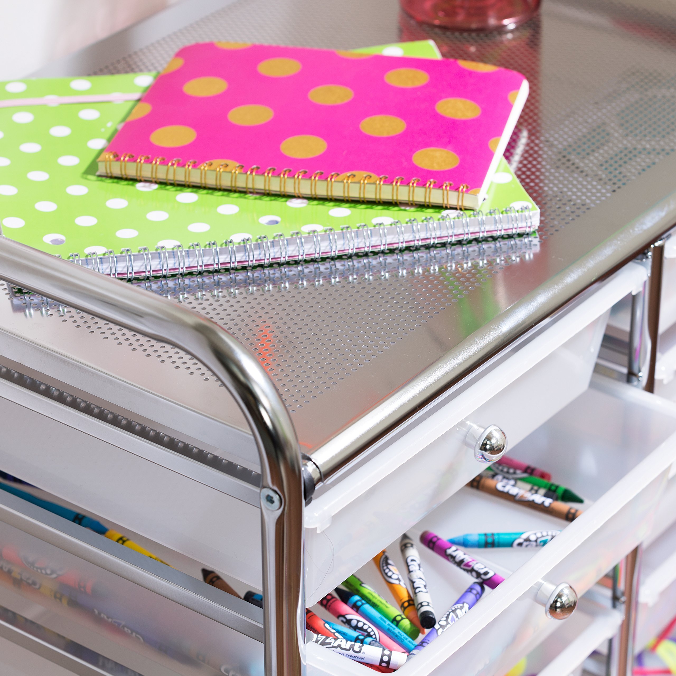 Rolling Storage Cart and Organizer with 12 Plastic Drawers