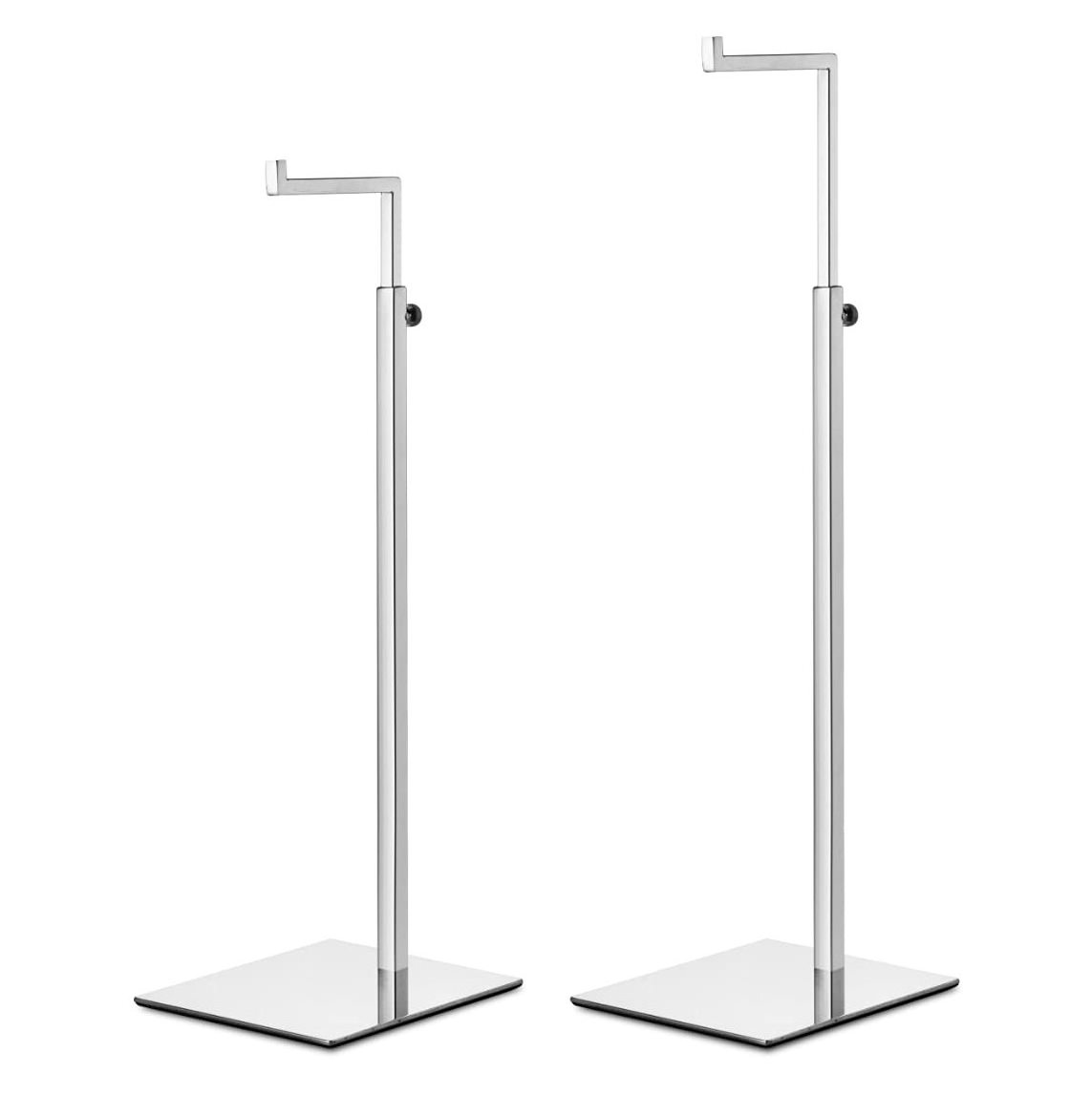 2 Pack Single Hanging Hook Display Stands - Adjustable Height Handbag Display Stand Silver Purse Display Stand