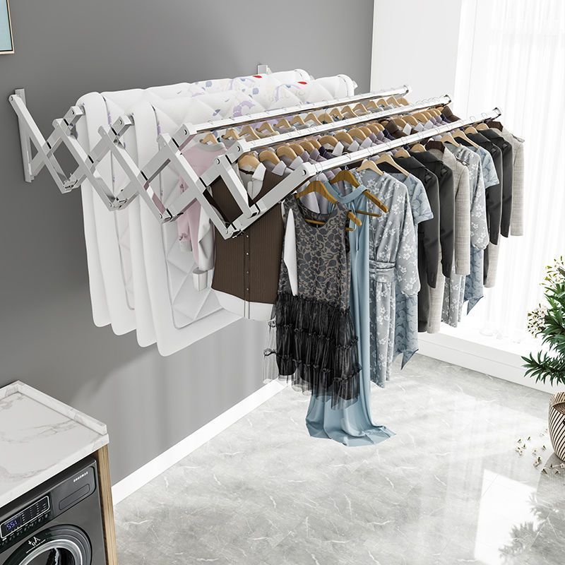 4/5 BAR 1.2-2M Retractable Cloth Hanger Stainless Steel Ampaian Baju Wall Mounted Clothes Drying Rack Outdoor Hanger