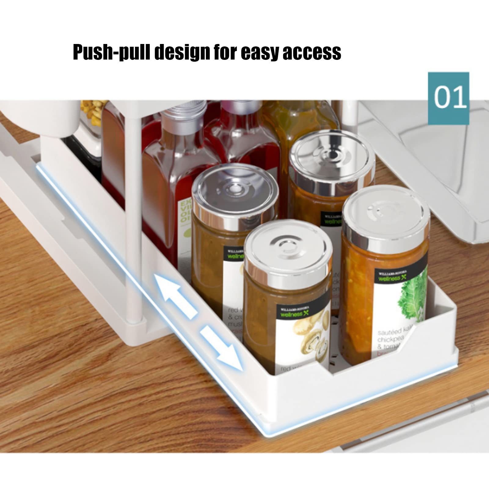 Under Sink Organizers and Storage, 2-Tier Under the Sink Storage Bathroom Cabinet Organizer