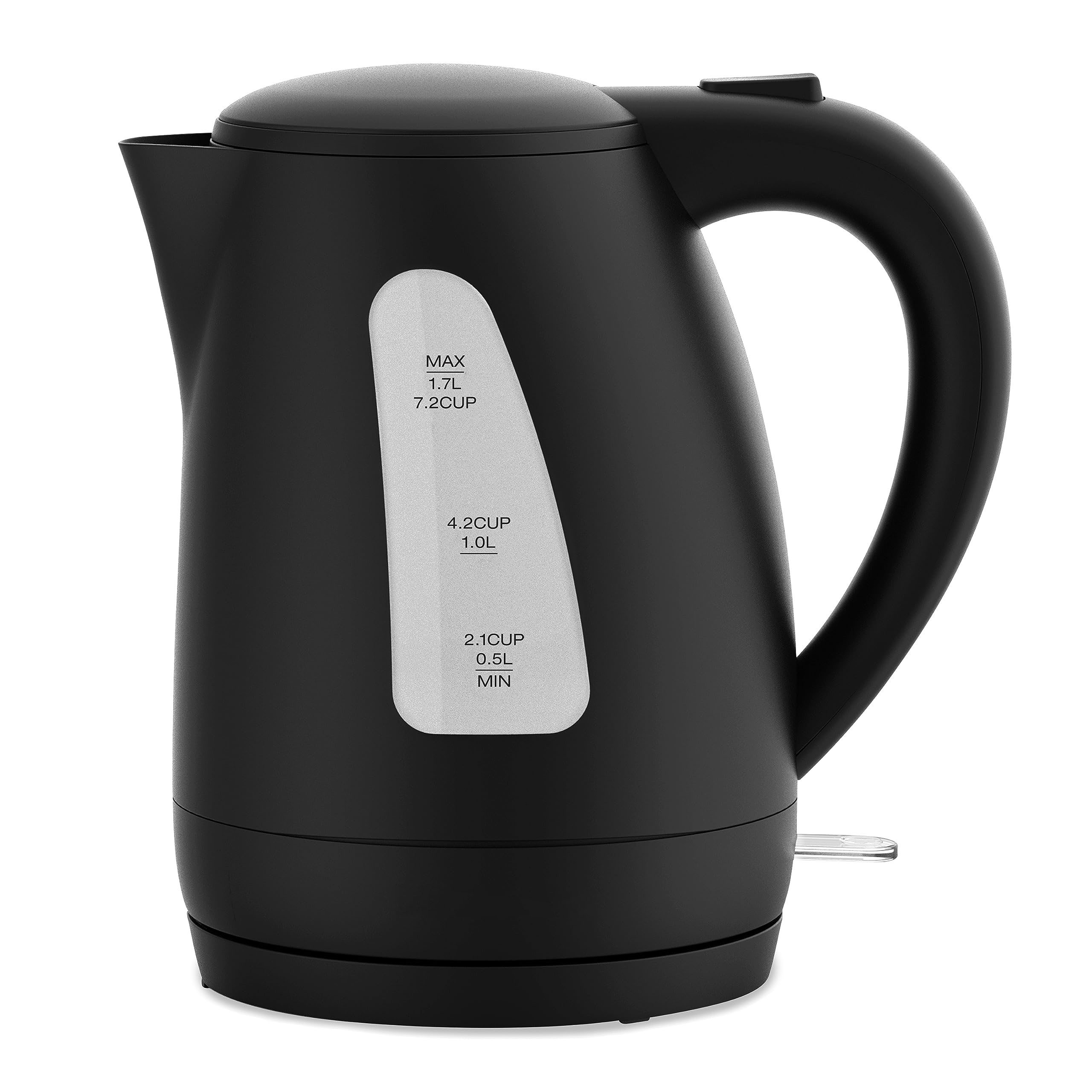 1.7L Electric Tea Kettle 1500W Hot Water Heater Boiler , Fast Boil, Water Level Window and Auto Shut-Off, Black