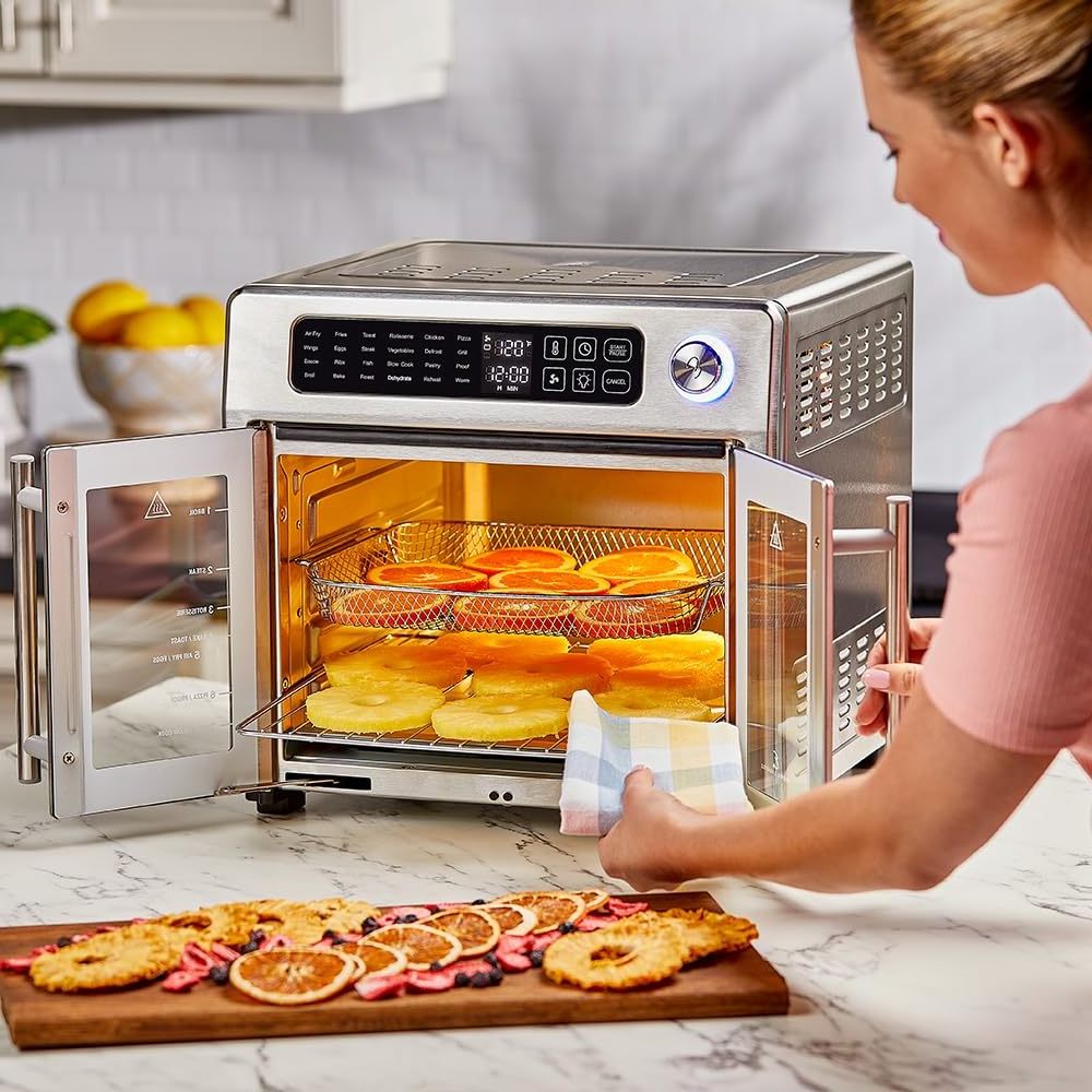 Lagasse 26 QT Extra Large Air Fryer, Convection Toaster Oven with French Doors, Stainless Steel