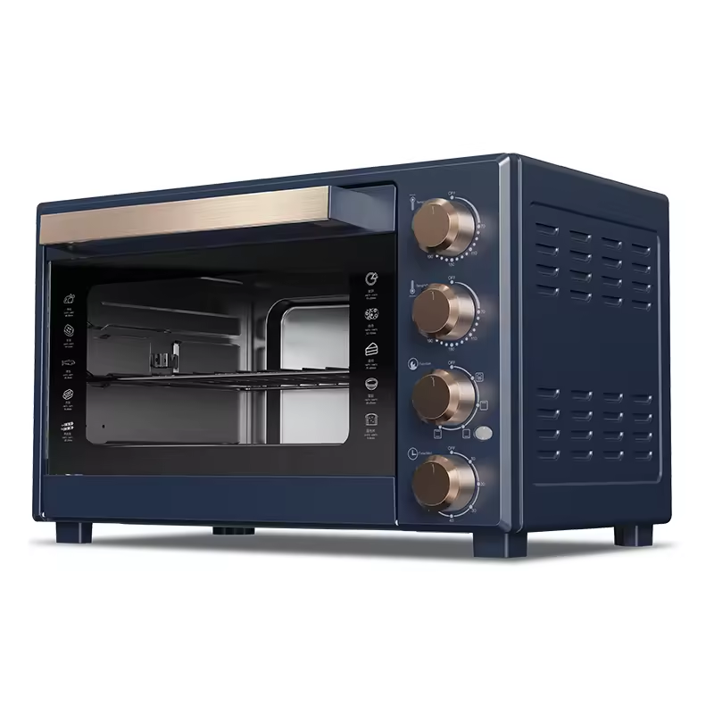 Pizza & Toaster Kitchen Oven Stainless Steel Built-In 38L 1600W Electric Deck Oven Four Luxury Knob Metal Toaster Oven