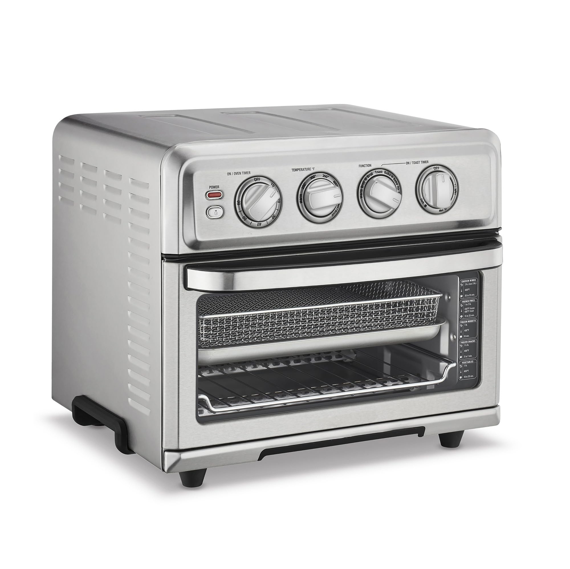 Air Fryer + Convection Toaster Oven, 8-1 Oven with Bake, Grill, Broil & Warm Options, Stainless Steel