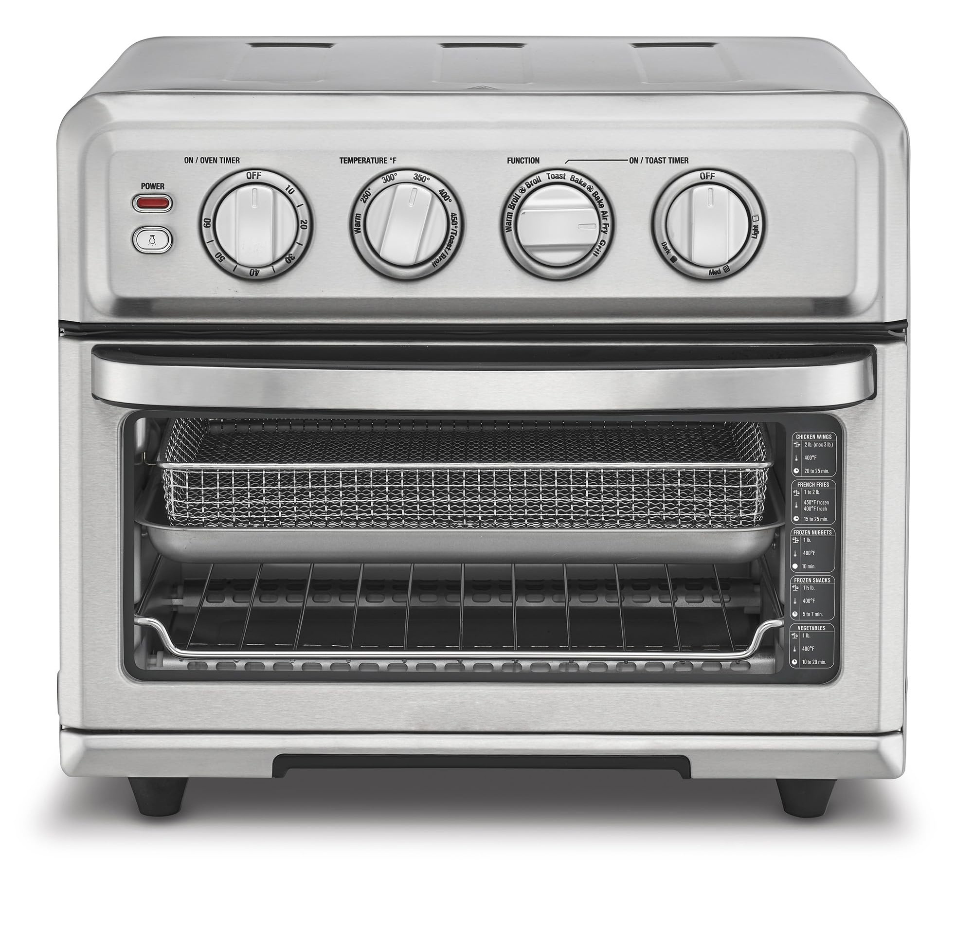 Air Fryer + Convection Toaster Oven, 8-1 Oven with Bake, Grill, Broil & Warm Options, Stainless Steel