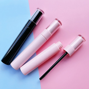 JIE MEI Stock Factory Price Shiny Black Pink Empty 6ML Mascara Tube Wholesale Cosmetic Round Mascara Bottle With Silicone Brush