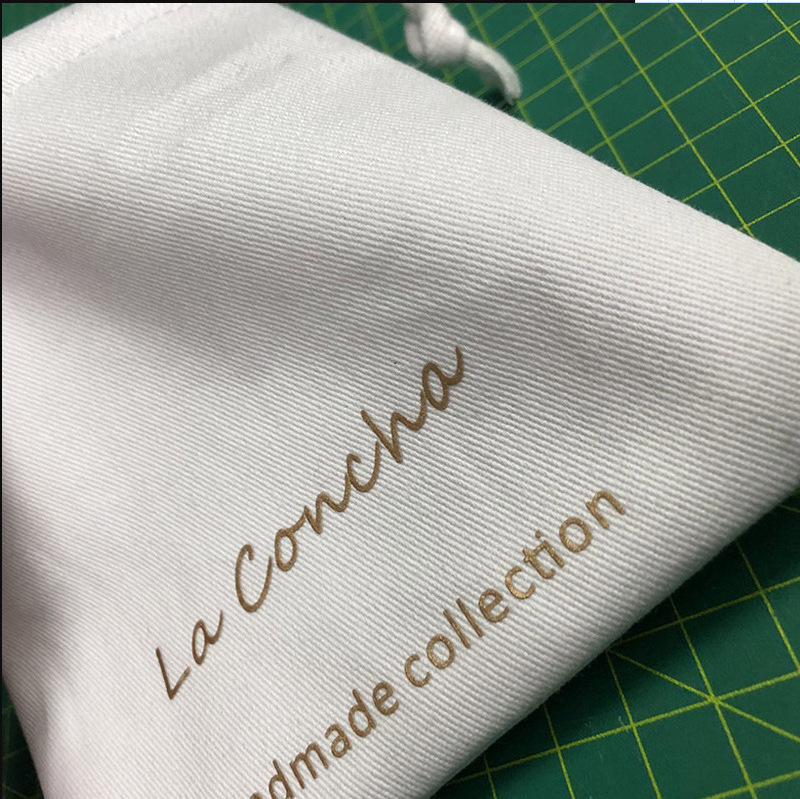 Wholesale Promotional Eco Friendly Custom Logo Printed Gift Pouch Linen Thick Lined Candle Canvas Cotton Drawstring Bag