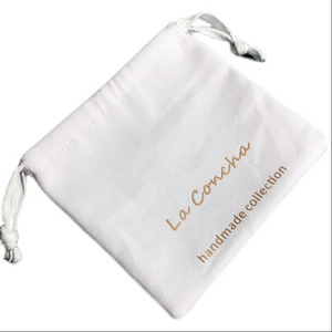 Wholesale Promotional Eco Friendly Custom Logo Printed Gift Pouch Linen Thick Lined Candle Canvas Cotton Drawstring Bag