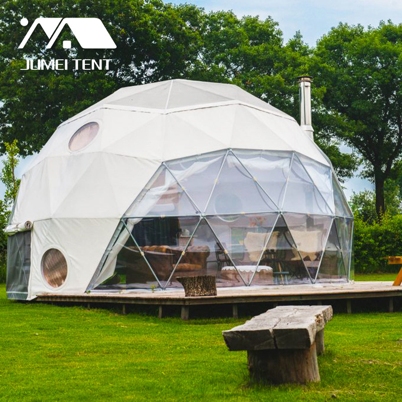 6 Meters Diameter Luxury Domos Transparent PVC Geodesic Outdoor Camping Igloo Dome Tent